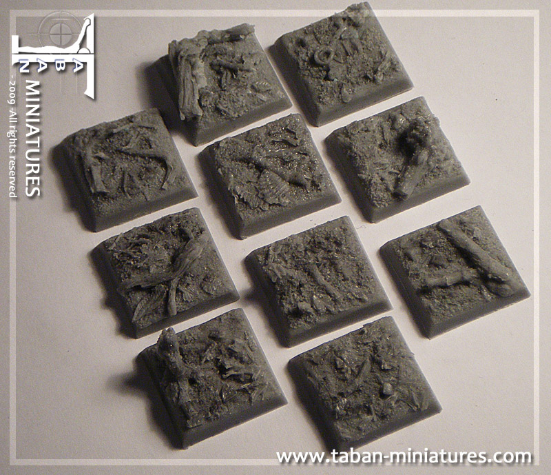 Bases "Bosque, cuadradas 25mm x10