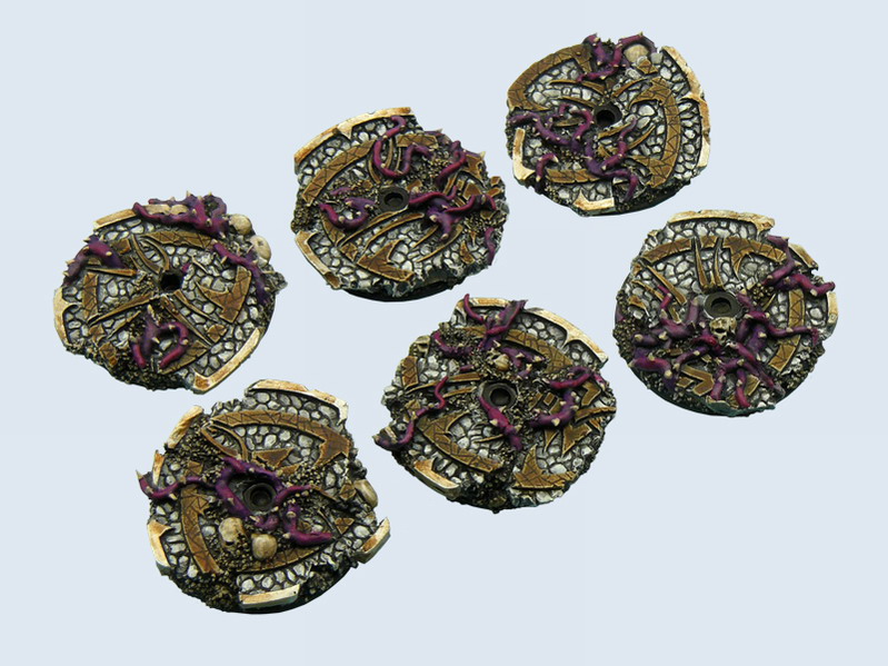 Dark Temple Bases round, flying 30mm *3